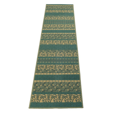 Tapis bleu foncé antidérapant Fleur De Lys