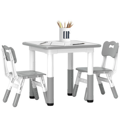 Selleck Kids 3 Piece Rectangular Play Or Activity Table and Chair Set
