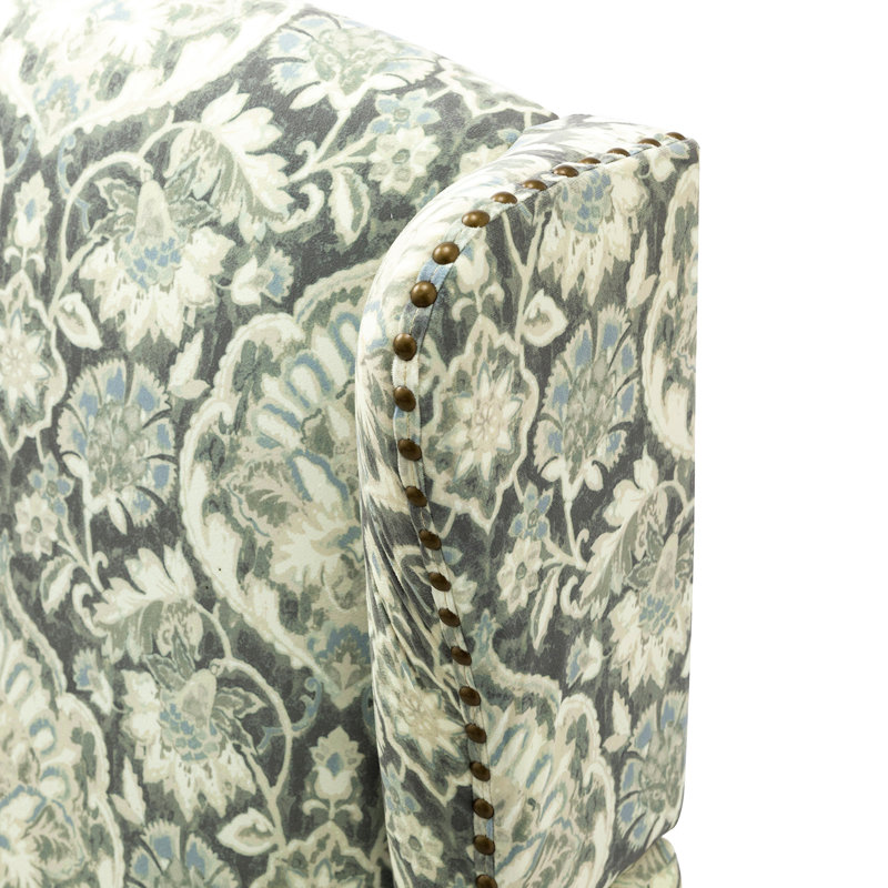 Fauteuil d'appoint à oreilles rembourré Anndi, Polyester vert