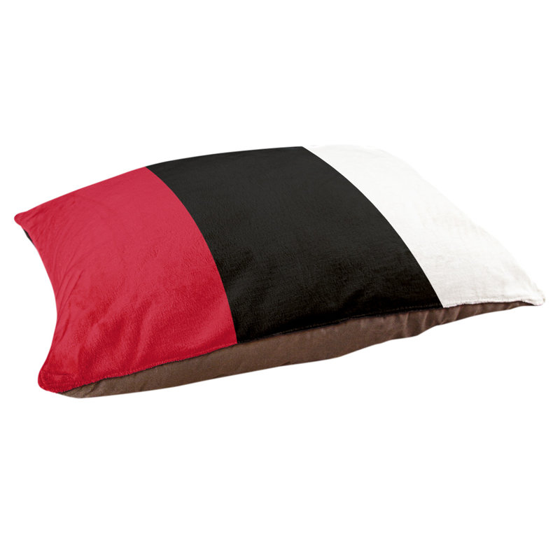 Coussin Washington, Grand (l 40 po x P 30 po x H 6,5 po), Rouge / Noir / Blanc