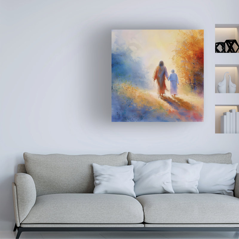 Œuvre sur toile, l'encadrement sur la route, H 14 po x l 14 po
