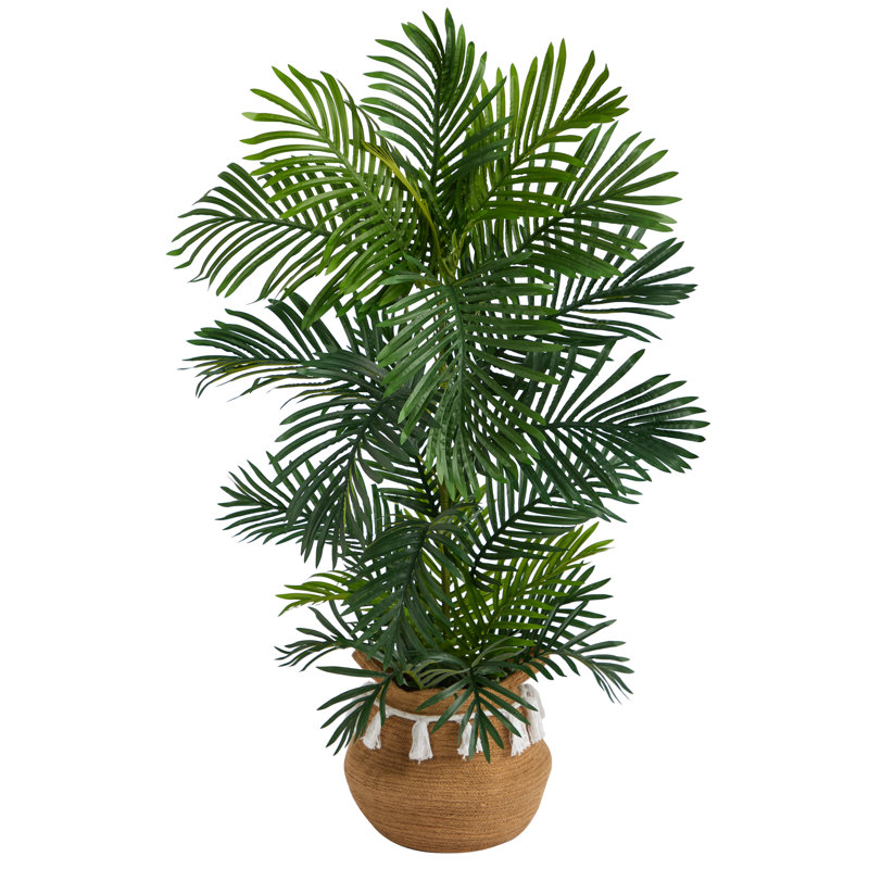 4 pi Palmier artificiel en coton naturel tissé à la main avec des pampilles Areca
