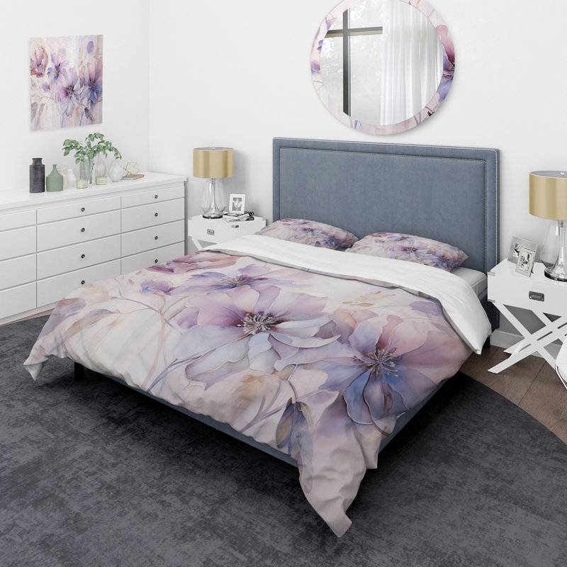 Ensemble de housse de couette Purple Botanical Whispers I - Abstract Botanicals