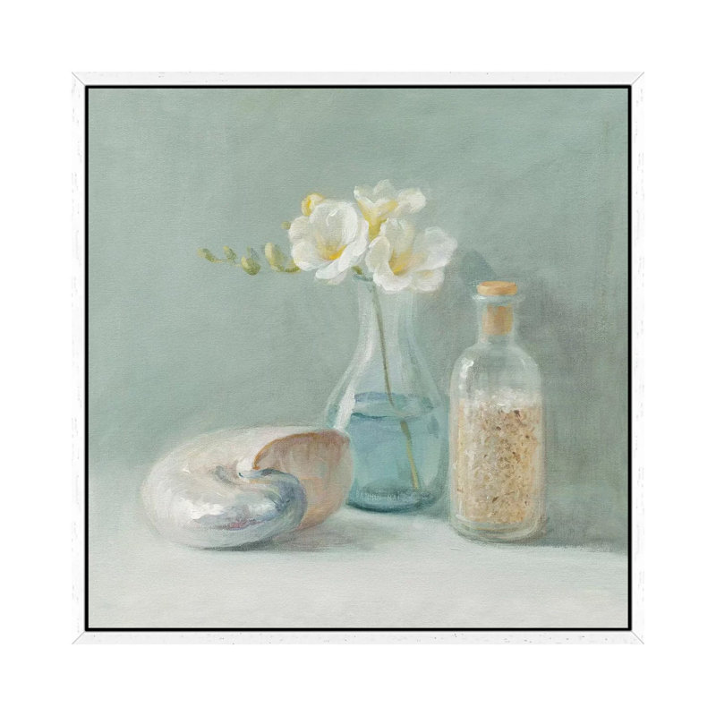 Freesia Spa by Danhui Nai - Print on Canvas, White Framed, 66.04 cm H x 66.04 cm W