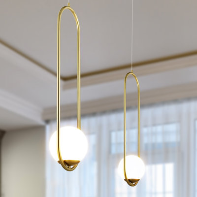 Capri 7-in Integrated LED Height Adjustable ETL Certified Pendant Light with Glass Shade