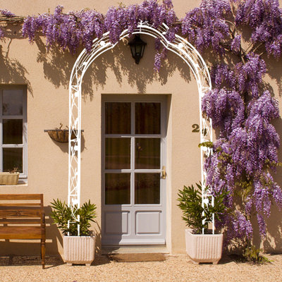 8 arches de jardin en métal - blanc crème, atmosphère améliorée, support pour plantes, treillis blanc, 8 façons d'assembler, améliorer la verdure