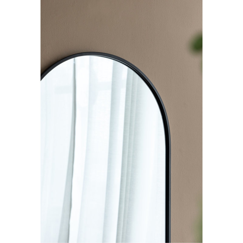 Wall Mirror With Black Arched Metal Frame, Fits Any Home Decor Style 24" X 36" Frame To Transform Your Bedroom
