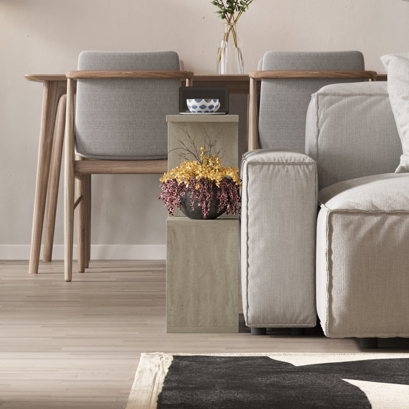 Barbara Side Table Modern 2-Tier Design with Storage Compartments, Burgundy