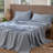 MooMee Flat Sheet 100% Washed Cotton Linen Like Textured Breathable Lightweight-107894585-107894587