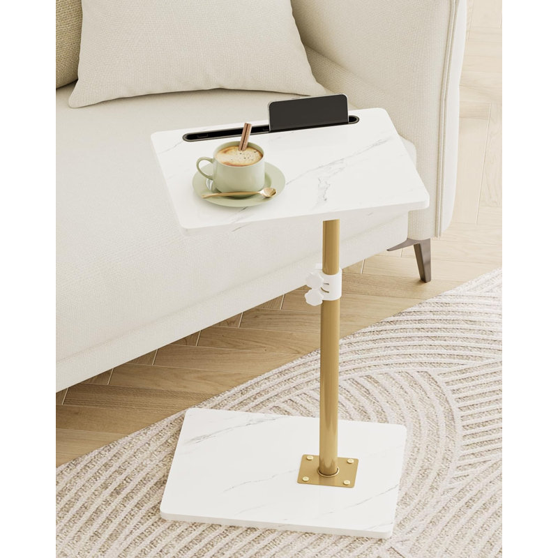 Table d'appoint pivotante à 360° et réglable en hauteur pour accoudoir de canapé, petite table d'appoint pour les collations