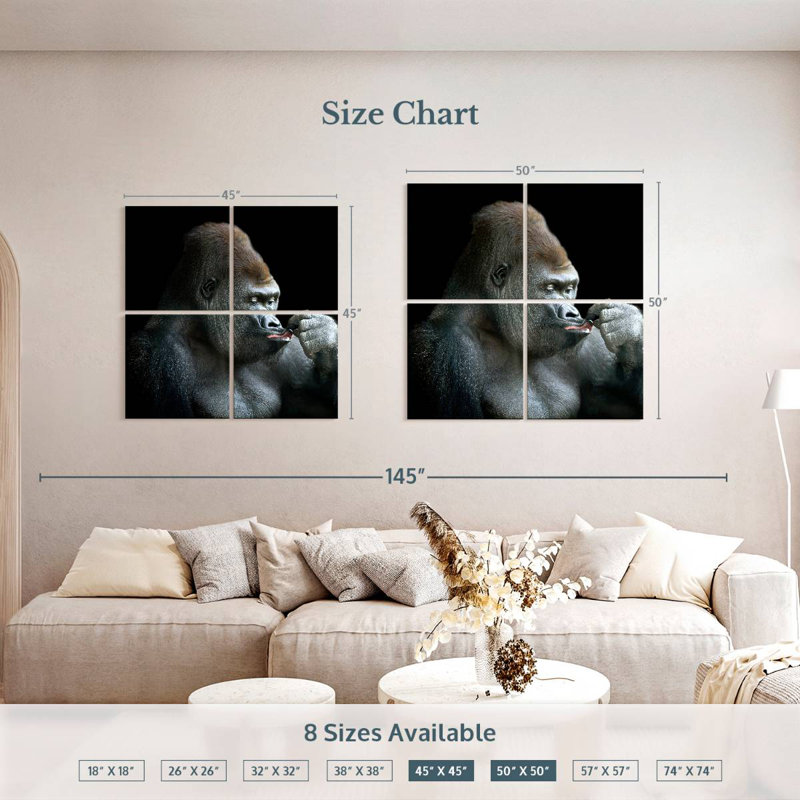 Brampt Relaxing Gorilla, 50'' H x 50'' W