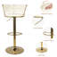 Upholstered Adjustable Height Counter Stool with Metal Frame-428650038-393907101
