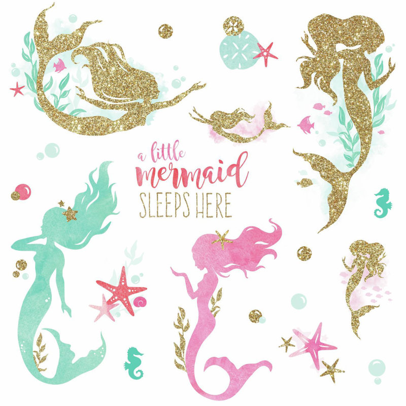 Bordure de papier peint L 16,75 pi x l 8,25 po Granado Mermaid