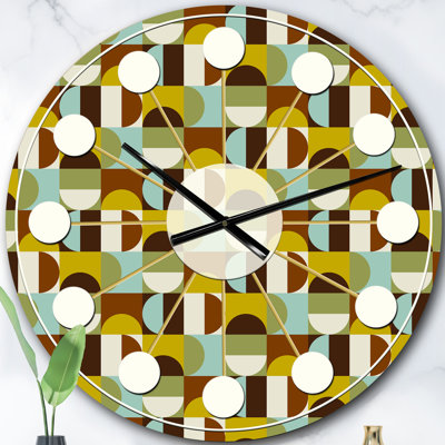 Horloge murale rétro à pois I - Mid-Century
