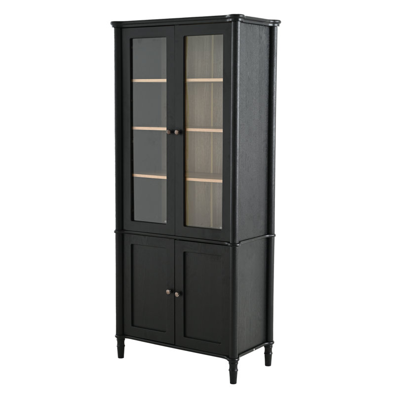 Grande vitrine de 73,25 pouces avec portes doubles en verre pour le salon