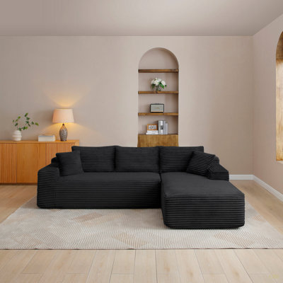 Canapé modulaire de 105 po, canapé modulaire Cloud avec assise profonde, canapé modulaire moderne en L avec méridienne, fauteuils rembourrés pour le salon, sans assemblage