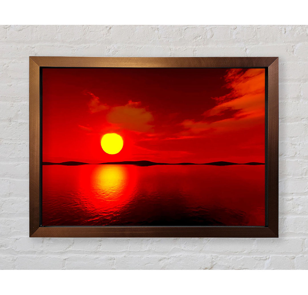 Red Sunblaze Reflexion Gerahmter Druck