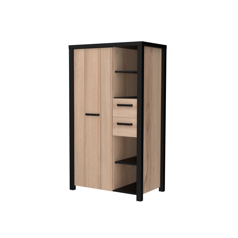 Deveau 1 Door Manufactured Wood Wardrobe