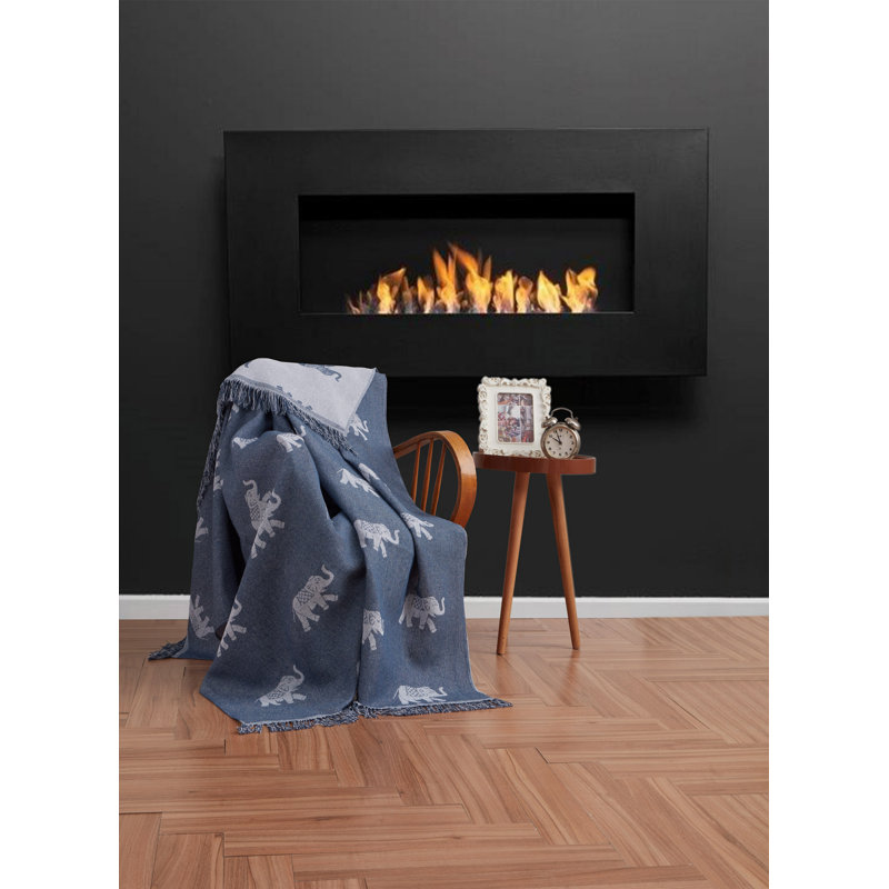 Couverture 100% coton Alvarie, Bleu