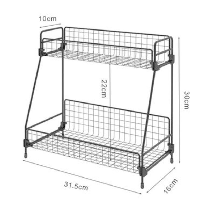 2 Tiers Spice Herb Jar Rack Holder Storage Organizer Counter Shelf
