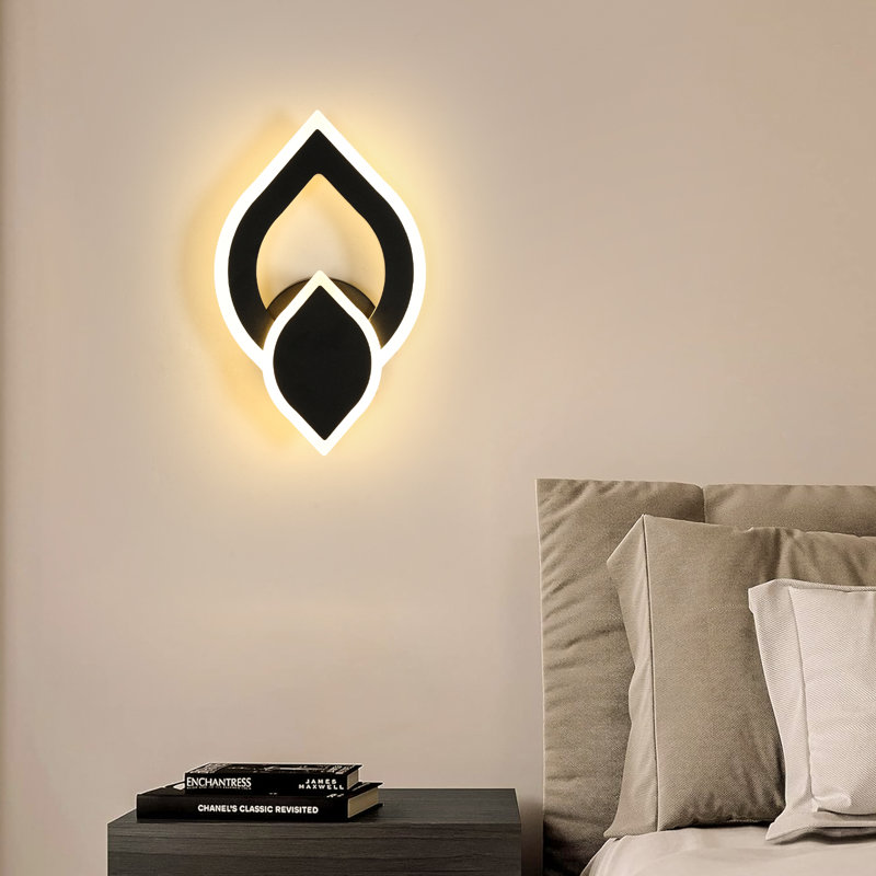 Modern 26.5cm Iron&AcrylicLED Wall Light, 3000, Acrylic/Cast Iron