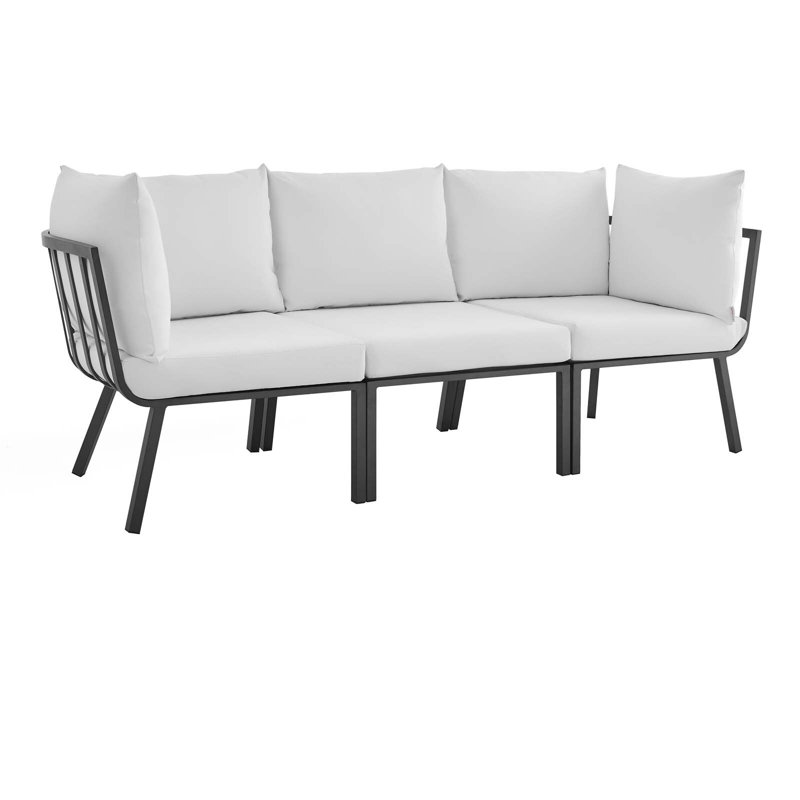 Ensemble de conversation modulaire 3 pièces Riverside, Blanc, Gris blanc
