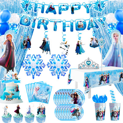 Frozen Birthday Party Decorations for Kids, 135 pièces, ensemble de décorations de fête congelées et vaisselle
