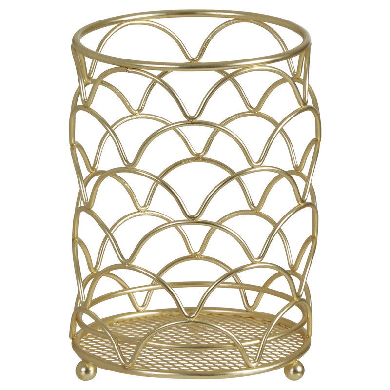Metal Utensil Crock, Gold