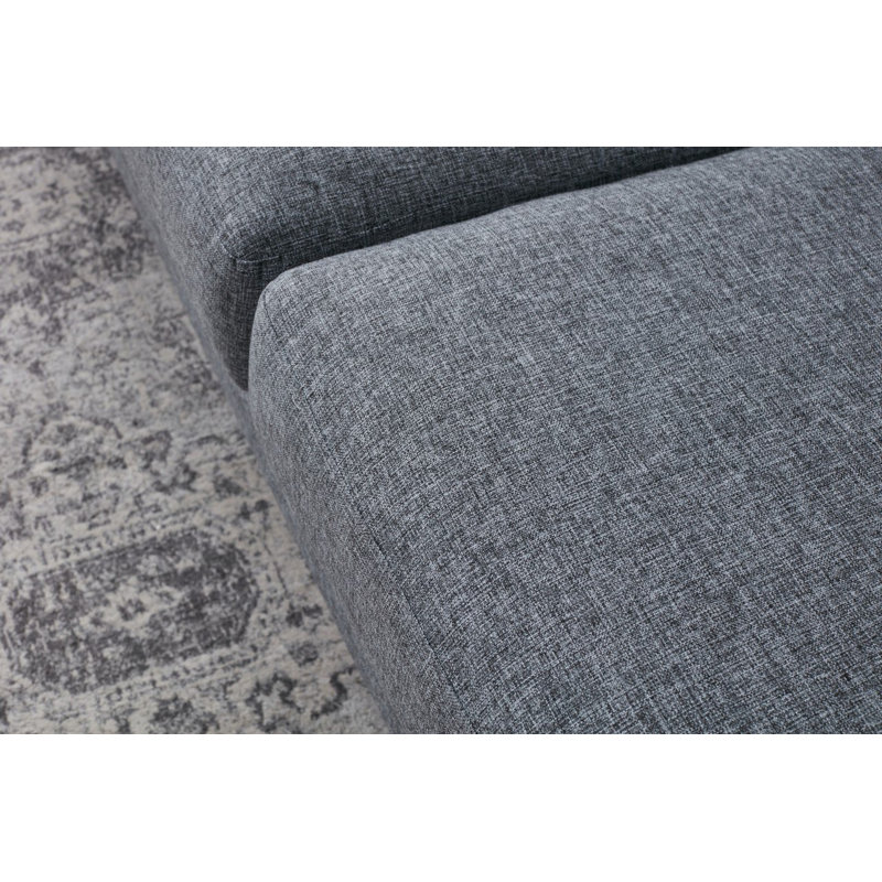 Canapé rembourré 82,7 po, 100 % polyester gris