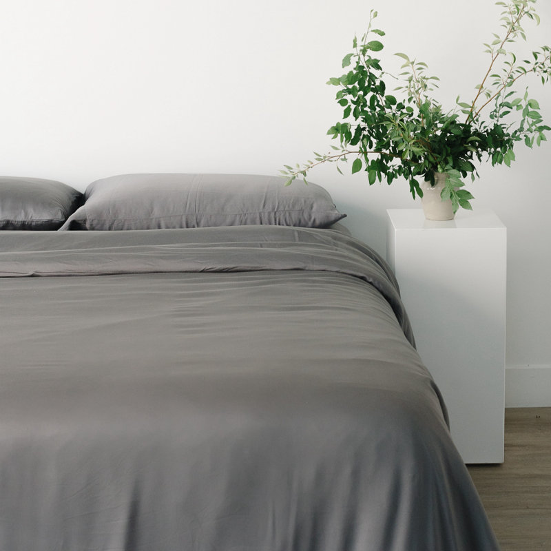 400 Thread Count Rayon Sheet Set, Queen Sheet Set, Gray