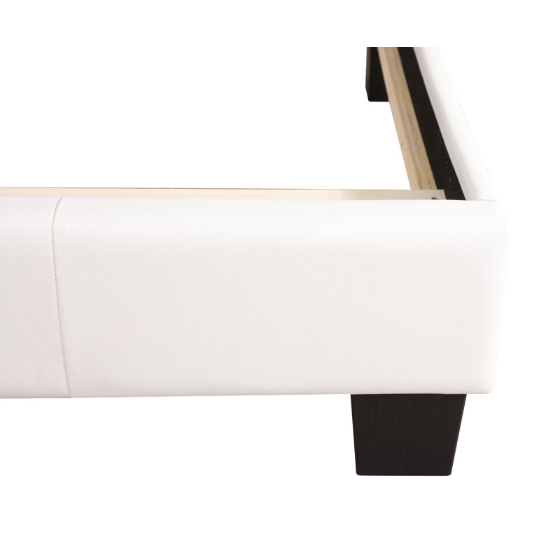 Tufted Low Profile Standard Bed, Twin, White