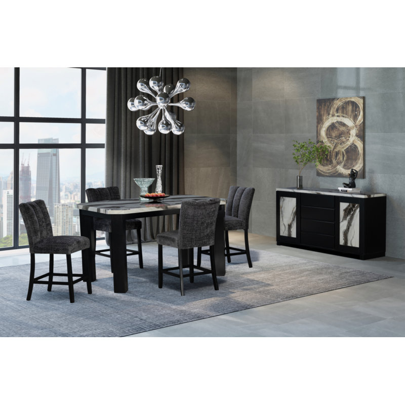 Ensemble de 2 tabourets de bar Magy Dark Grey