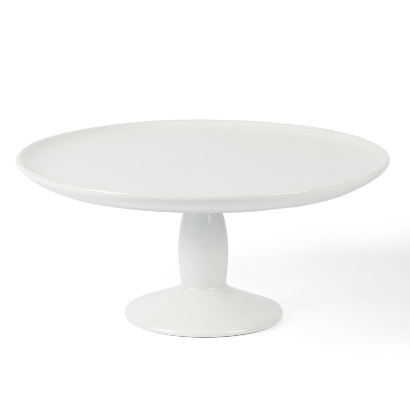 White Ceramic 12" Cake Stand with Server