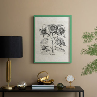 Reproduction florale vintage encadrée Cccxxx - bois massif