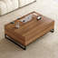 Table basse à plateau relevable de 43,3 po avec rangement caché, table basse en bois de noyer avec cadre en métal noir pour le salon
