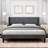 Platform Bed Frame With Upholstered Wingback Headboard, No Box Spring Needed-723876567-723876564