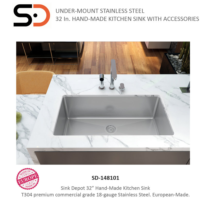 Évier de cuisine encastrable L 32 po x l 18 po