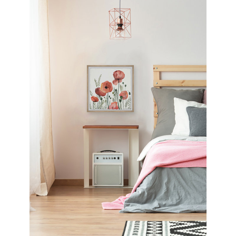 Common Poppies - Single Picture Frame Painting, 30cm H x 30cm W x 3.81cm D