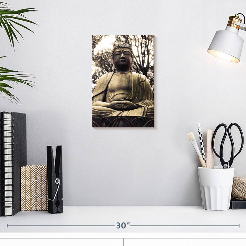 Statue de Bouddha japonais Adella I, H 12 po x l 8 po