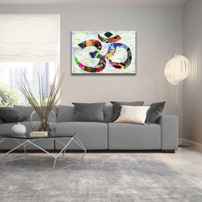 «Namaste» par Artpoptart, art mural en verre acrylique, H 12 po x l 16 po x P 0,13 po