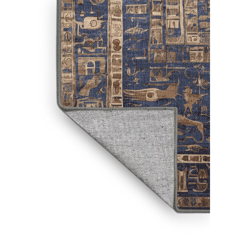 Machine Washable Purple Area Rug, Square 5'