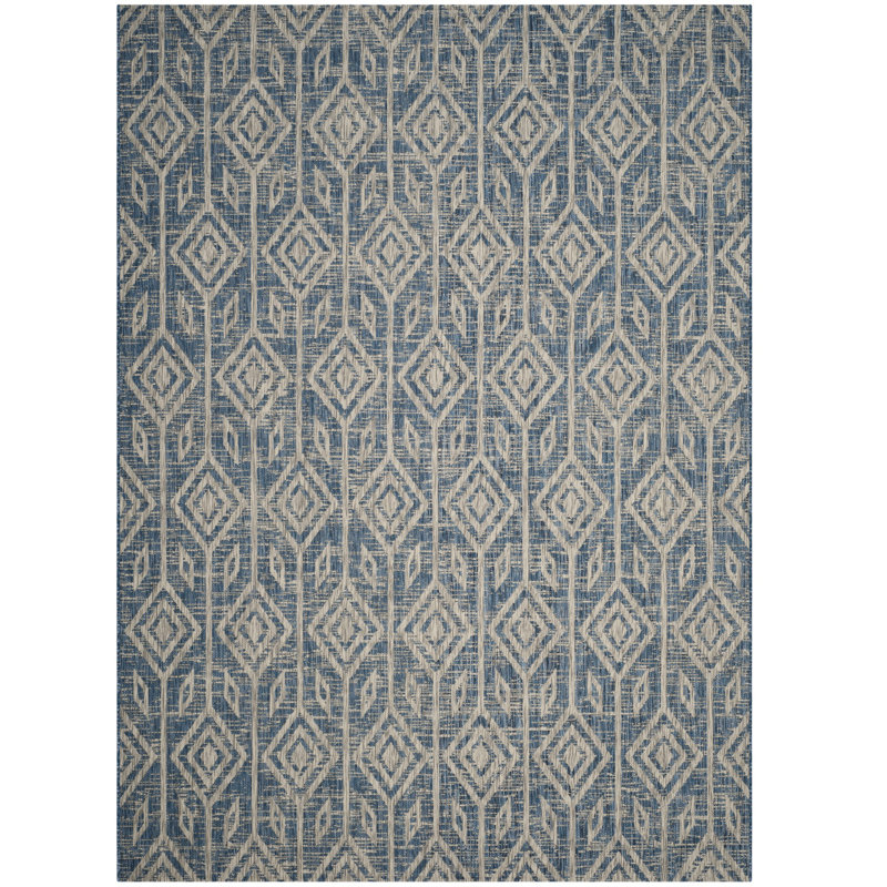 Tapis d'intérieur / extérieur Colk Performance Ikat, Rectangle 6 pi 7 po x 9 pi 6 po