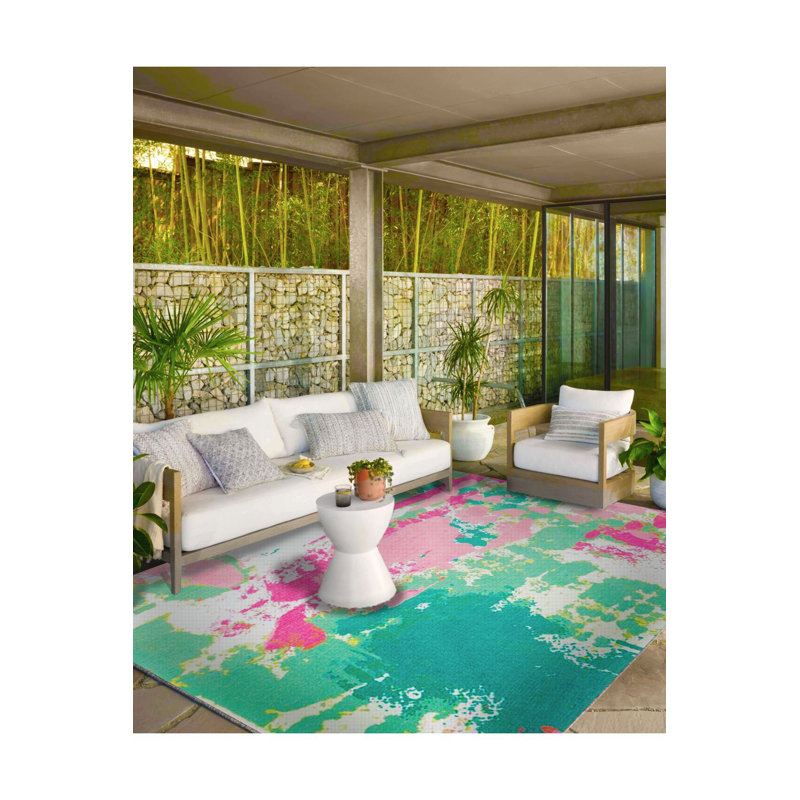 Tapis vert lavable à motif tissé vert, Sous-tapis rectangulaire de 3 pi 3 po x 4 pi 11 po