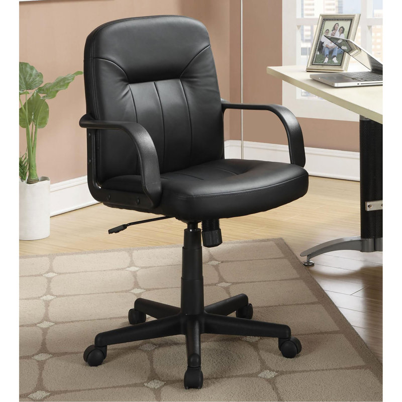 Chaise de bureau noire à roulettes