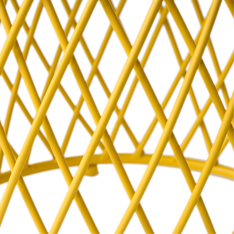 Table d'appoint tendance en fer jaune mat, détail, 20,21 po x 20,21 po x 18,27 po, capacité de décoration de 20 lb renforcée, croissance en charge