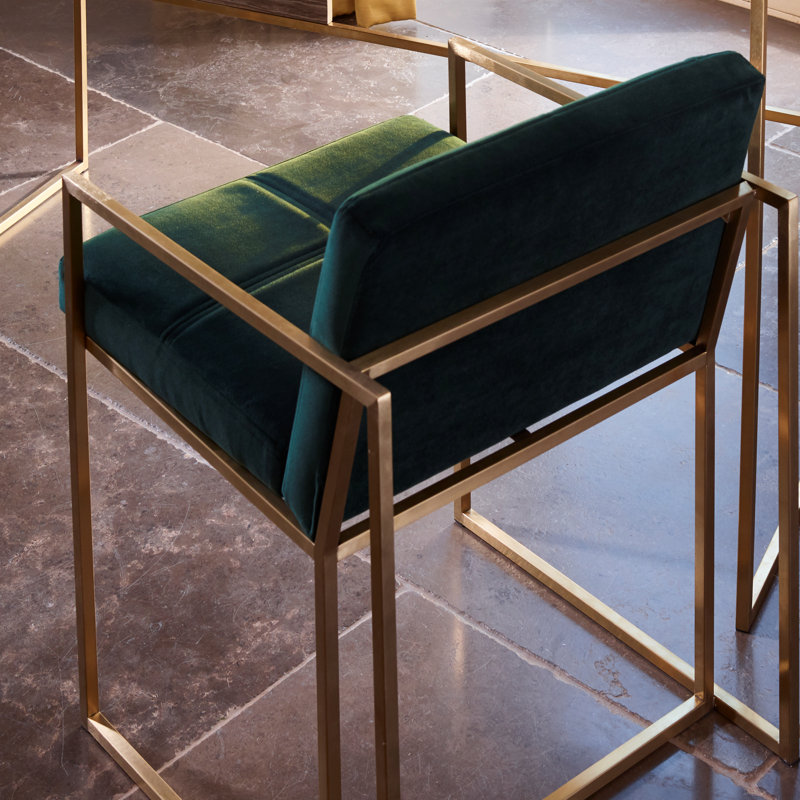 Wattripont Velvet Armchair, Brass Brushed, Deep Green