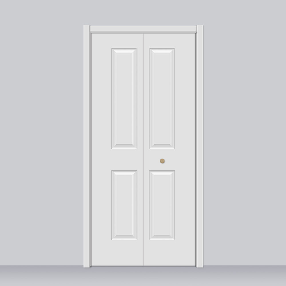 80'' Paneled Manufactured Wood Primed 2-panel Square Top Interior Bi-fold Door Luxdecor 