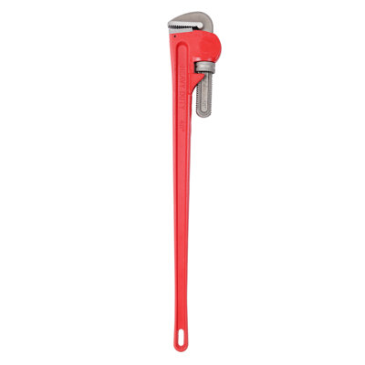 48-Inch Heavy-Duty Straight Pipe Wrench, Malleable Iron and Forged Steel, Red