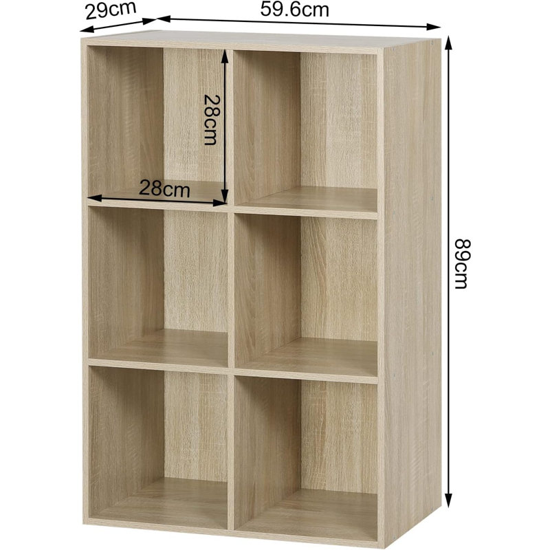 Hassi Engineered Wood Cube Bookcase, Oak