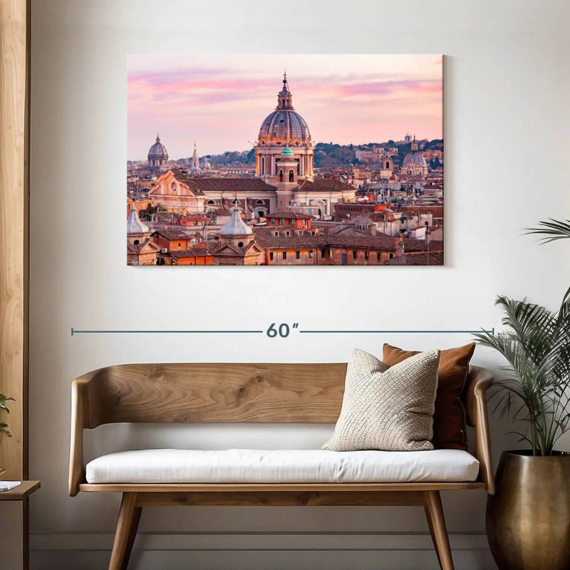 Paysage de coucher de soleil Kavia Rome, H 30 po x l 45 po